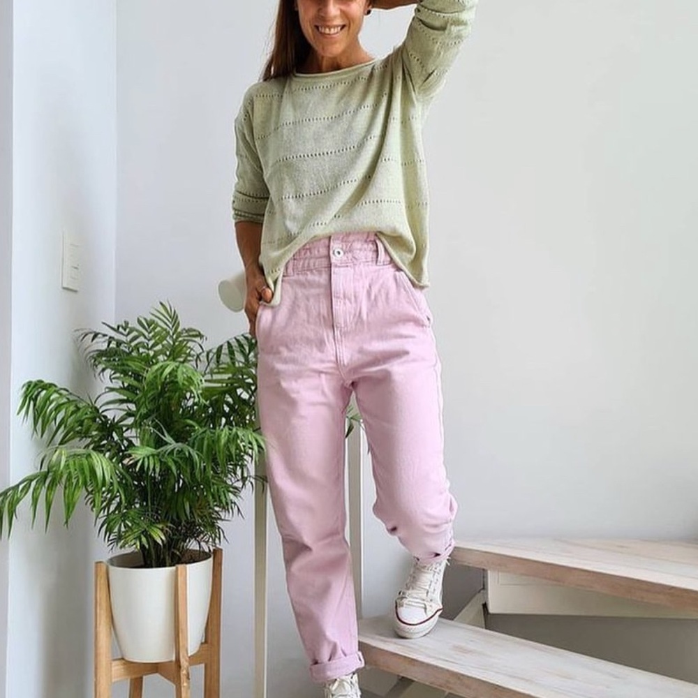 Women's Zara Paperbag Barbiecore Pink Jeans - size 2